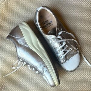 FINN comfort Germany leather sneaker silver white 4.5  US 7.5 EUC